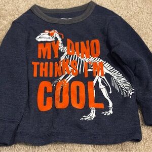 The Children's Place Navy and Orange Dino Long Sleeve Tee